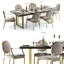 Eichholtz melchior table scribe chairs